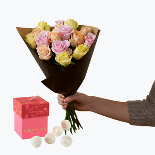 15 vårroser med Champagnetrøfler